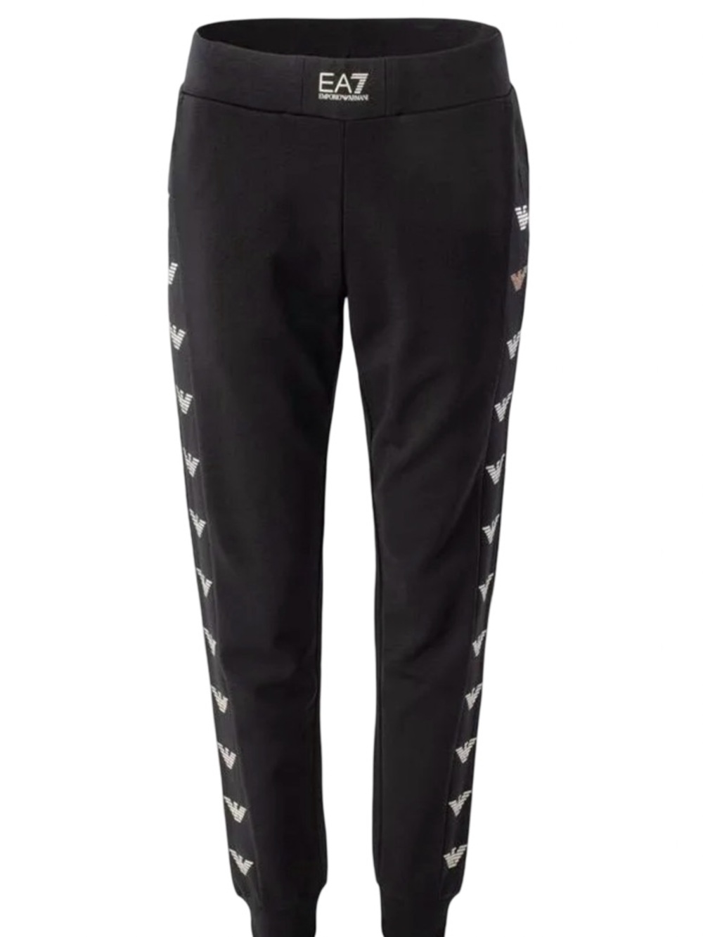 EA7 Emporio Armani Logo Tape Jogger Pants Women's Medium Black NWT